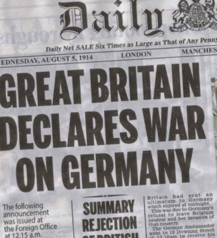 Britain declares war on Germany