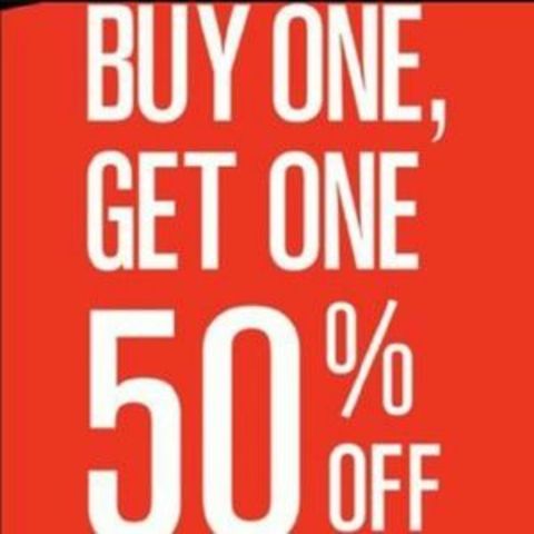 Buy one Get one 50% Off