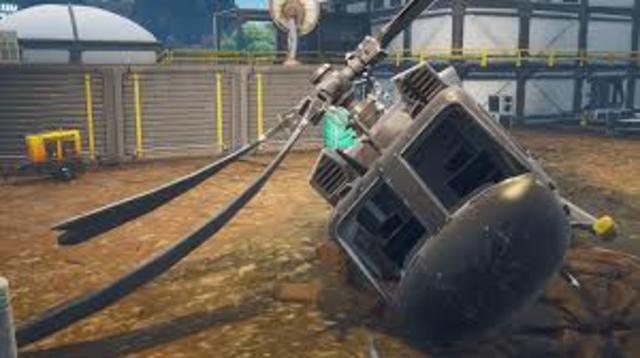 Downed helicopter
