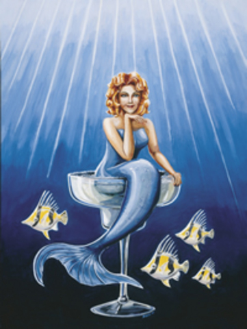 Luscious plays the Blue Mermaid