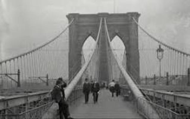 Brooklyn Bridge is built