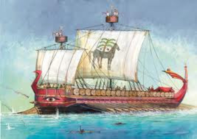 Los Fenicios comenzaron a sustentar su económia en el comercio por vía marítima