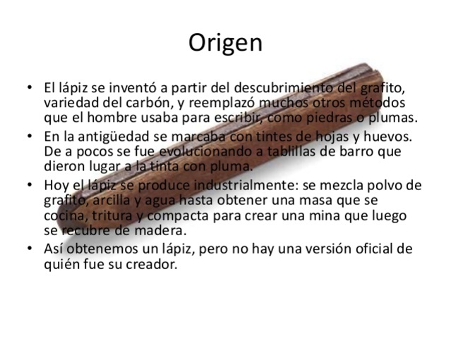 Origen del Lapiz