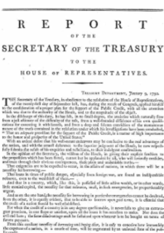 Hamilton's first report on public credit