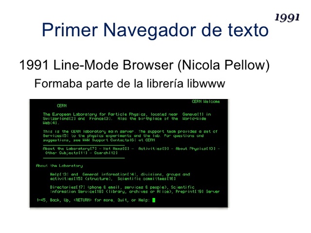 1991 Primer Navegador de texto