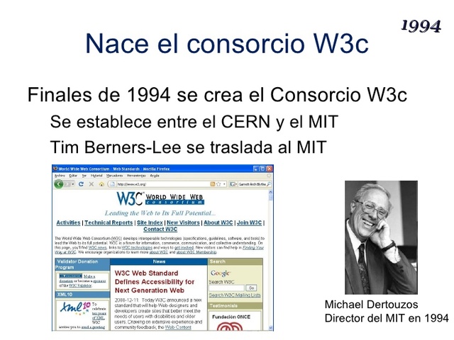 1994 Nace el consorcio W3c