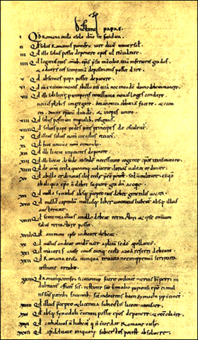 Emanazione del "Dictatus papae" da parte di Gregorio VII