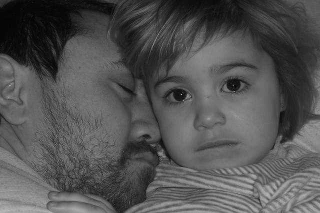 Amb el meu pare, teniem son després d'un dia molt intens.