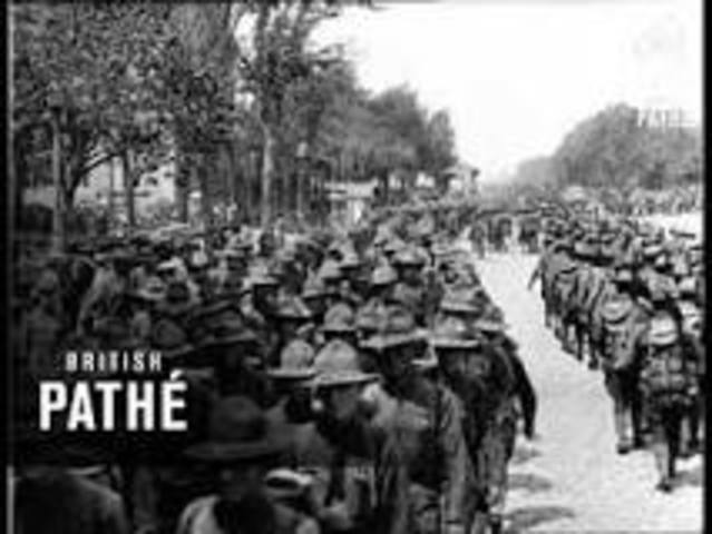 The first American troops land in France.