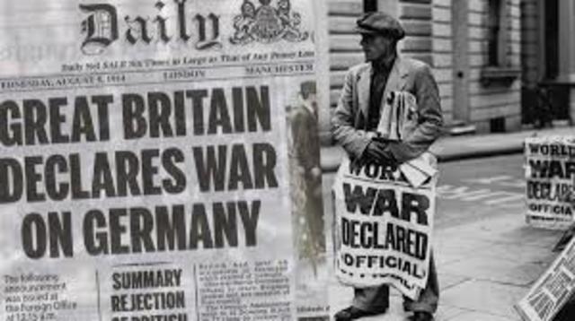 Britan declares war on Germany