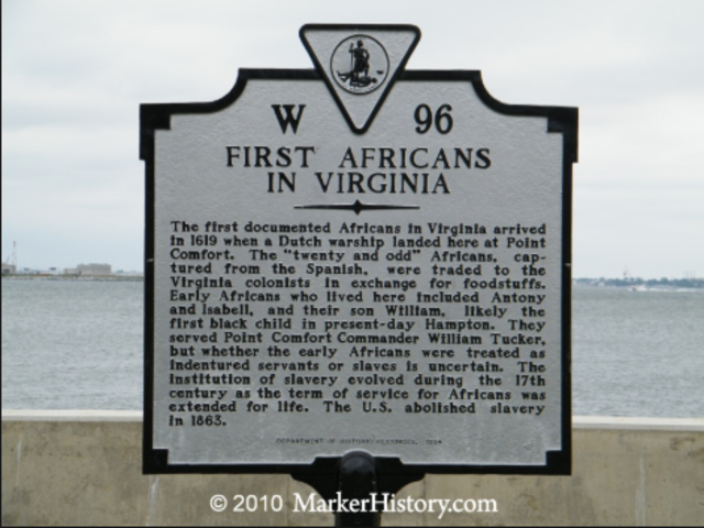 The first African slaves arrive in Virginia.