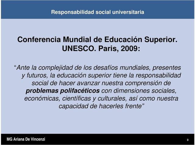 Conferencia Mundial sobre Educación Superior en París (2009)