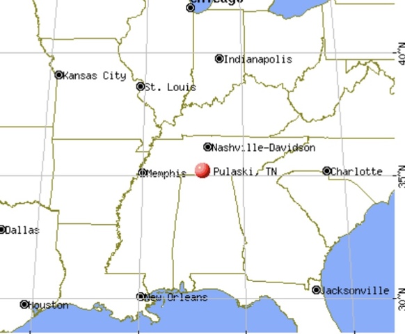 Klu klux klan created in Pulaski tennesee