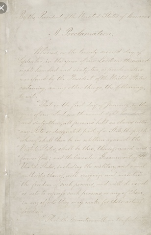 The emancipation proclamation