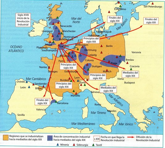 DIFUSION DE LA INDUSTRIALIZACION EN EUROPA