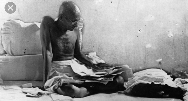 Gandhi stops eating to protest and gains respect from many but gets assasinated