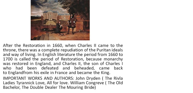 RESTORATION AGE 1660-1700