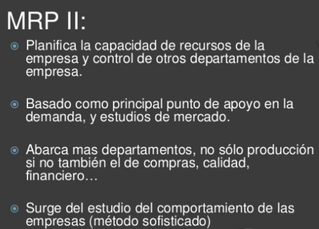 APLICACIÓN TEÓRICA DEL MRP II
