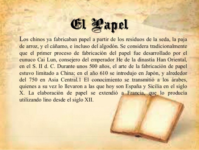 INVENCIÓN DEL PAPEL