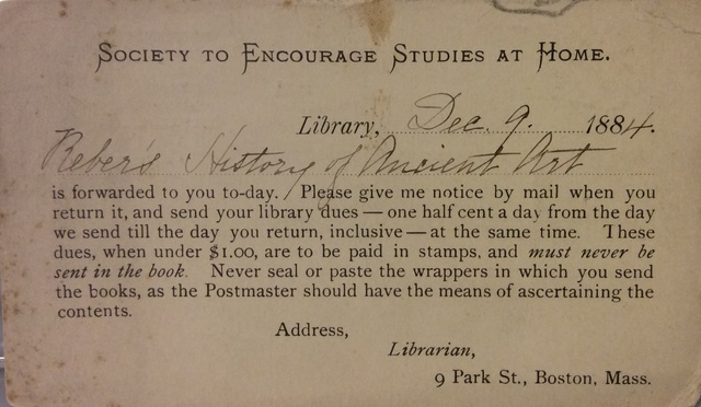 Society to Encourage Studies at Home Founded