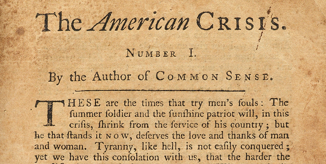 Thomas Paine's Writing of "The American Crisis"