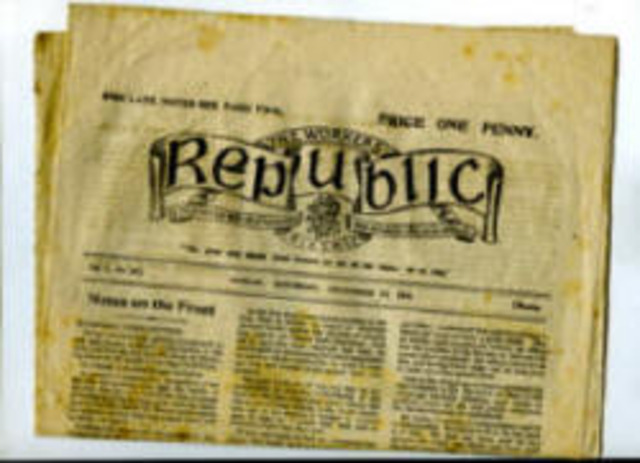 Bhunaigh sé an nuachtán "The Worker's Republic"