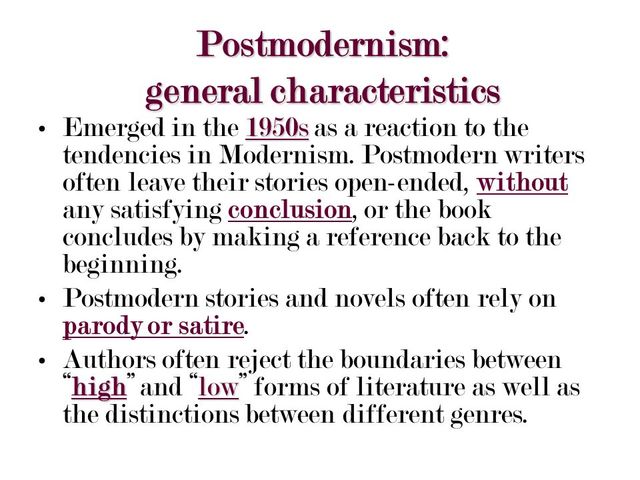 Postmodern literature characteristics