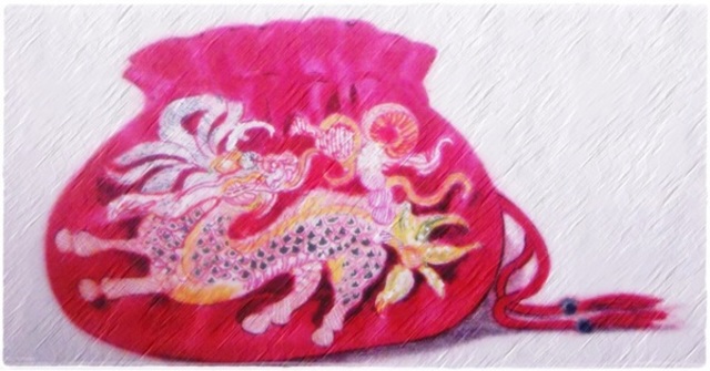 Her mom gave her a red bag