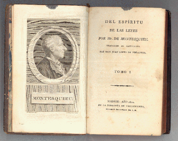 publicación del espiritu de las leyes montesquieu.