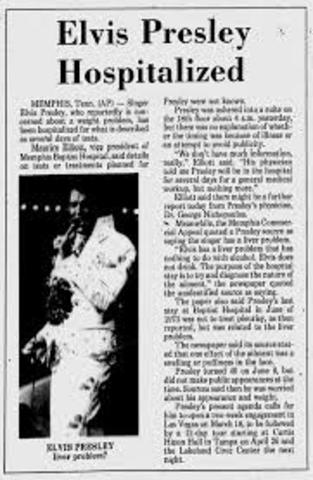 Elvis was hospitalized