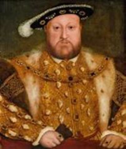 With the Supremacy Act, Henry VIII proclaims himself head of Church of England
