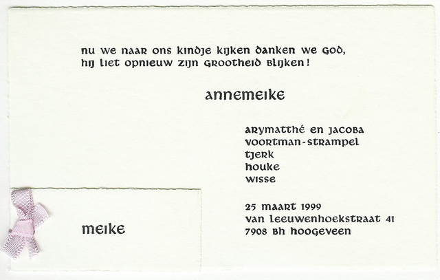 Annemeike geboren
