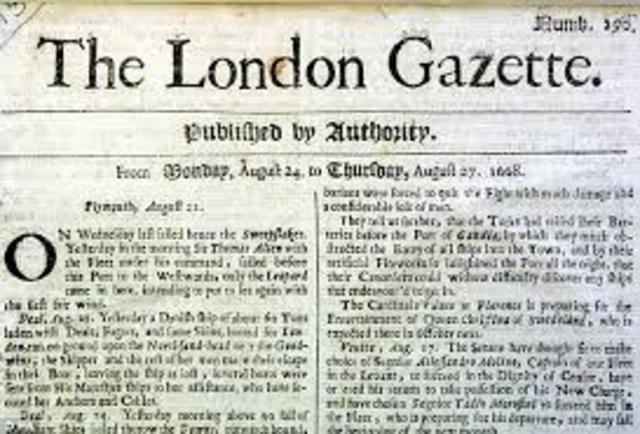 Newspapers are first published in London