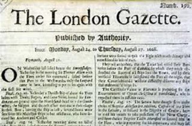 Newspapers are first published in London