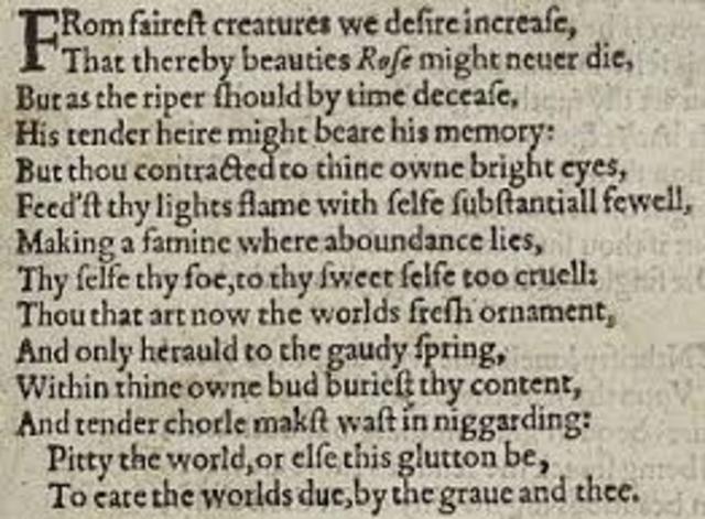 Shakespeare's sonnets are published