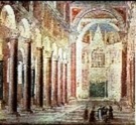 Fresque montrant l'intérieur de Saint-Jean-de-Latran