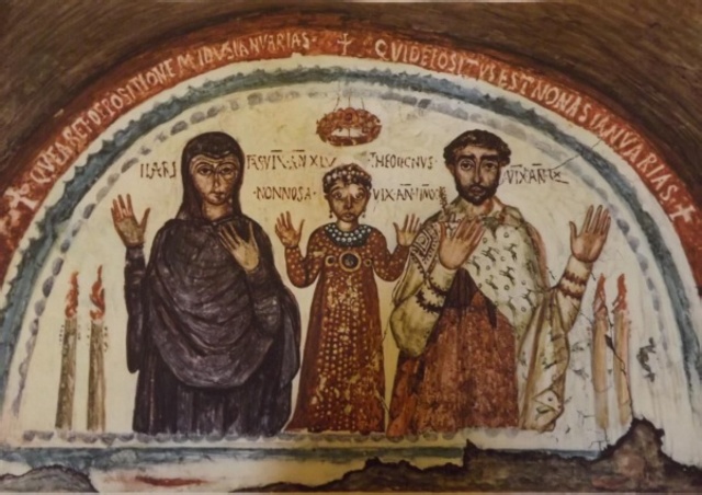 Fresco que narra la resurrección de Lázaro