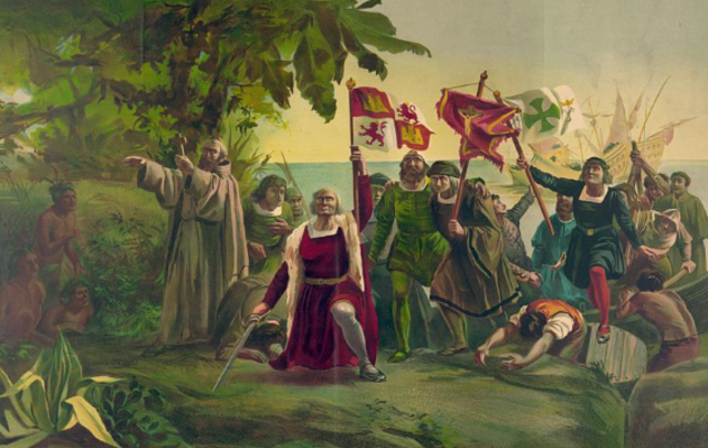 Christopher Columbus reaches the America