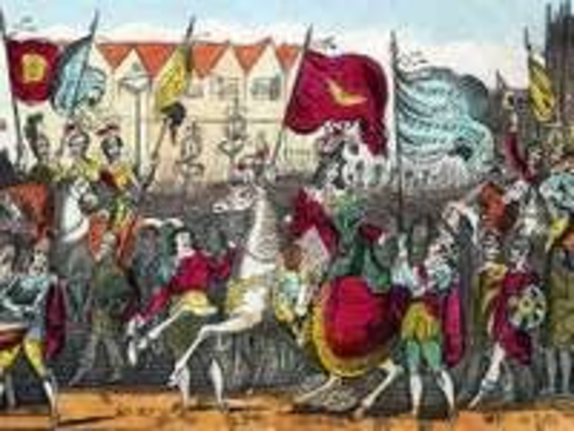 Puritan Commonwealth ends; monarchy is restored with Charles II