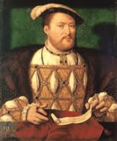 With the Supremacy Act, Henry VIII proclaims himself head of Church of England