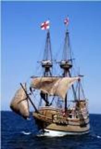 The Mayflower Lands at Plymouth Rock, Massachusetts