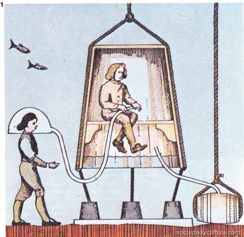 Primer uso de una campana de buceo