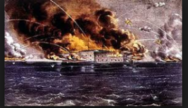 confederate forces fire on Fort Sumter