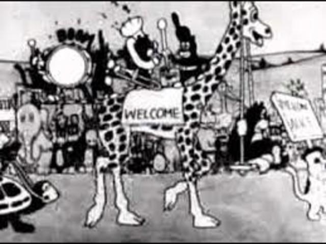 Walt Disney creates his first cartoon