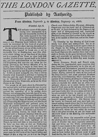 Newspapers are first published in london