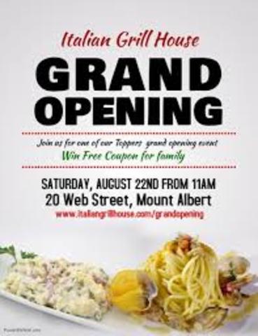 Release a date the restaurant will be open