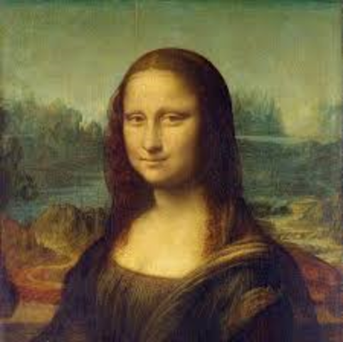 Leonardo da Vinci paints the Mona Lisa