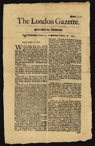 Newspapers are first published in London