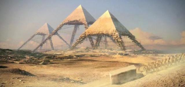 Egyptians build pyramids