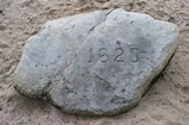 The mayflower lands at Plymouth Rock, Massachusetts